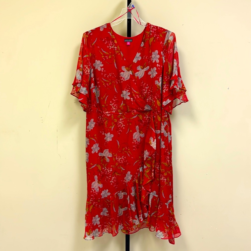 Vince Camuto Red Floral Dress